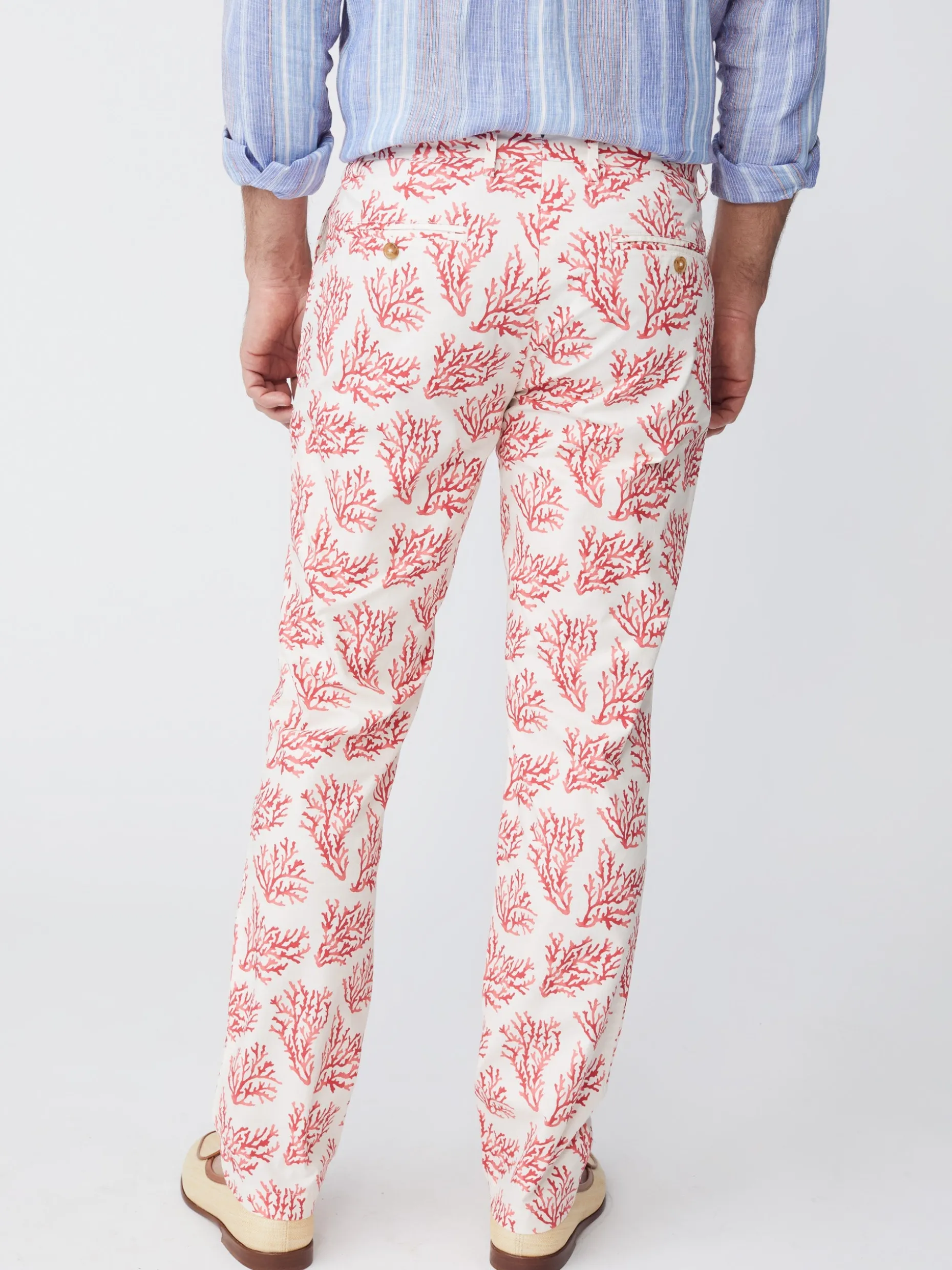 J. McLaughlin Lukas Pants In Mega Coral Cay Texture- Pants