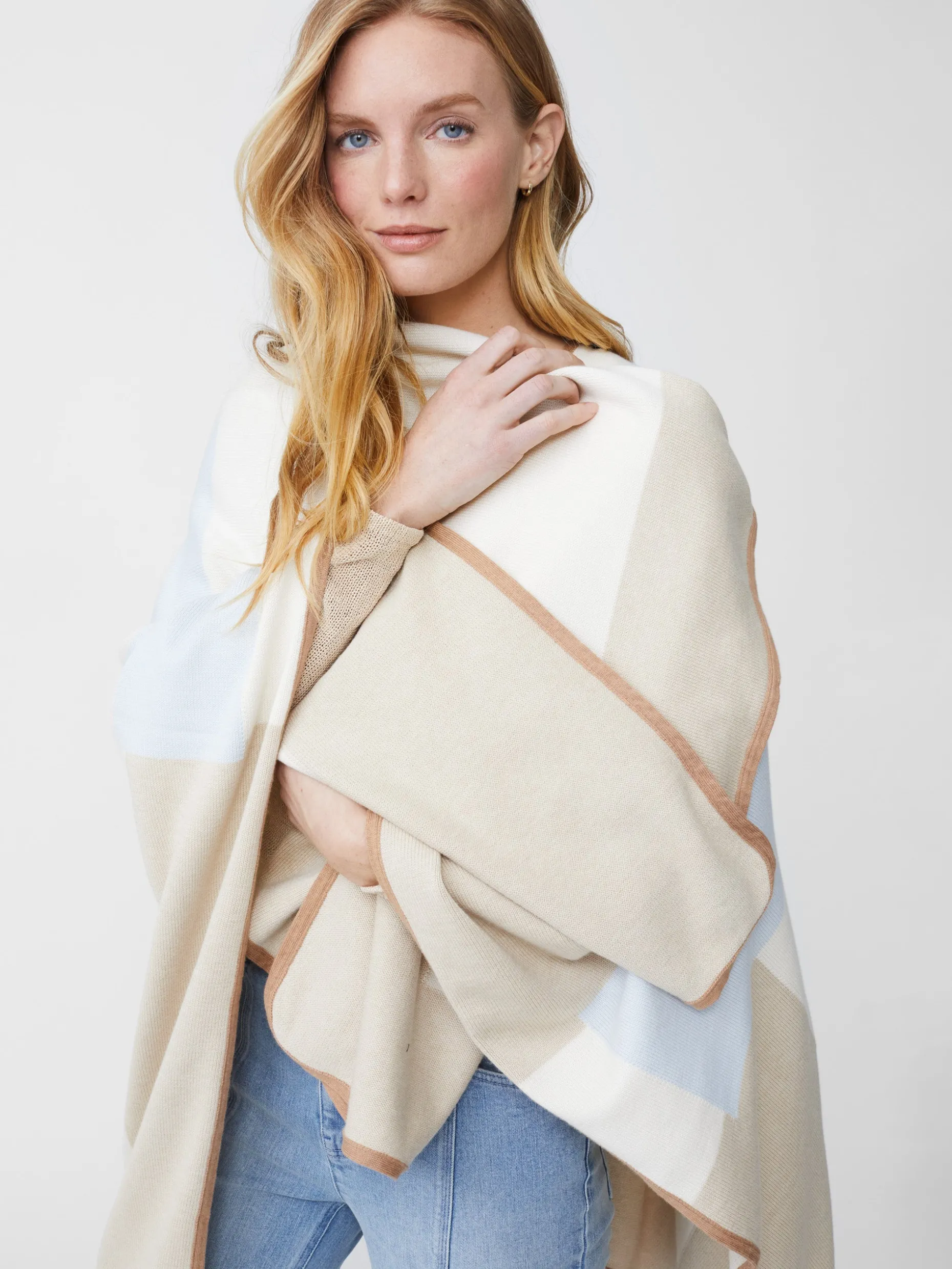 J. McLaughlin Noreen Wrap In Colorblock-Women Jackets & Outerwear | Sweaters